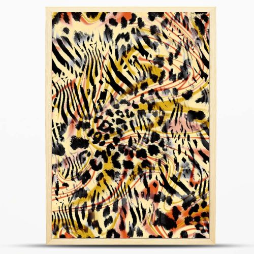  leopard and zebra skin pattern seamless design colored