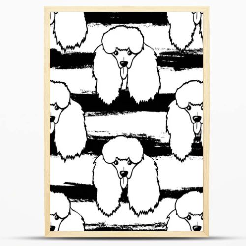 Seamless pattern with dogs. Poodle. Vector background. Perfect for wallpapers, pattern fills, web page backgrounds, surface textures, textile