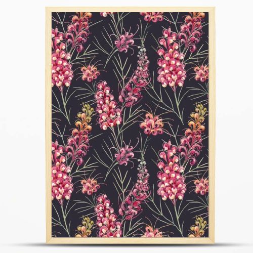 Watercolor australian grevillea pattern