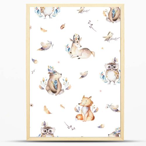 Baby animals nursery isolated seamless pattern for children