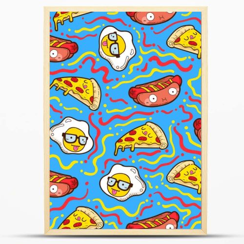 cute seamless pattern, food seamless pattern