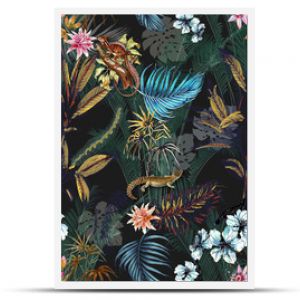 Seamless floral background scarf art abstract design textile. seamless beautiful artistic bright tropical pattern with exotic forest. Colorful Fabric Flower pattern. Beautiful vintage Floral