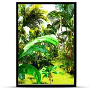 Ilustracja 3D tropikalnej dżungli