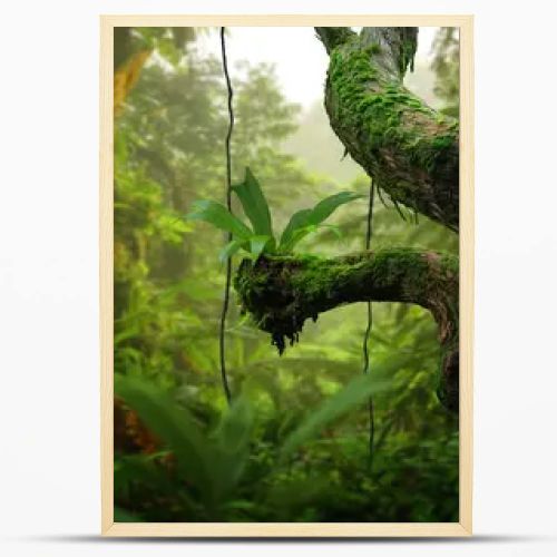 Tropical forest landscape with lots of vegetation