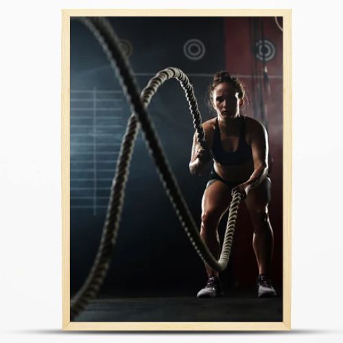 woman, during training with ropes