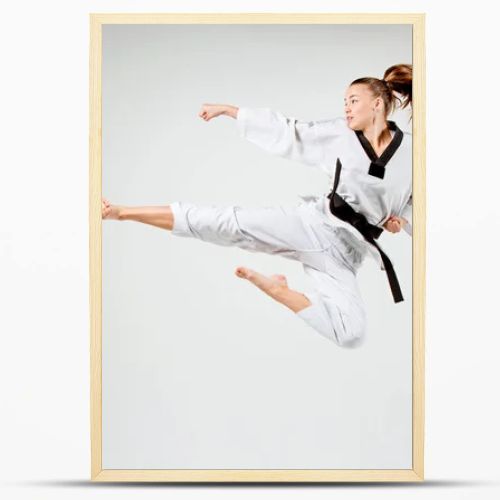 The karate girl with black belt