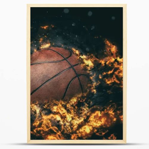 Basketball background. Fire illustration.