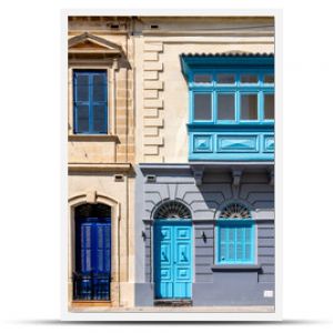 Island of Malta, typical house facade in Mosta