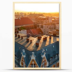 morning streets of the city of Poznan at dawn in spring