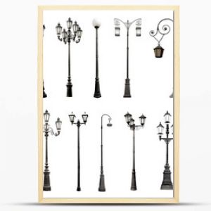 Set of decorative lampposts