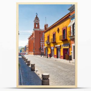 Puebla, Mexico-20 April, 2018: Puebla streets in historic center