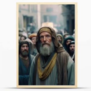 Żydowscy mężczyźni na ulicy Scena biblijna Starego Testamentu