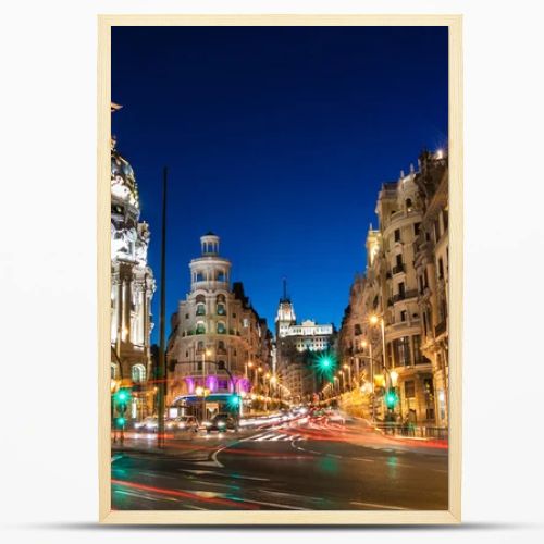 Gran Via in Madrid, Spain, Europe.