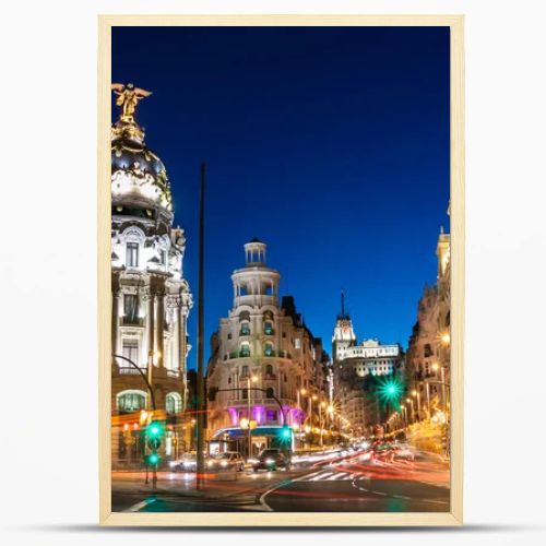 Gran Via in Madrid, Spain, Europe.