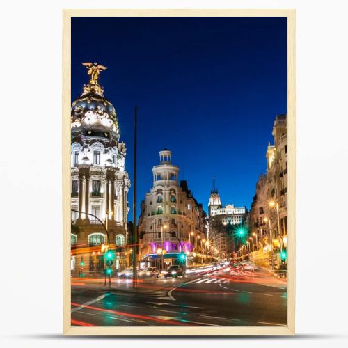 Gran Via in Madrid, Spain, Europe.