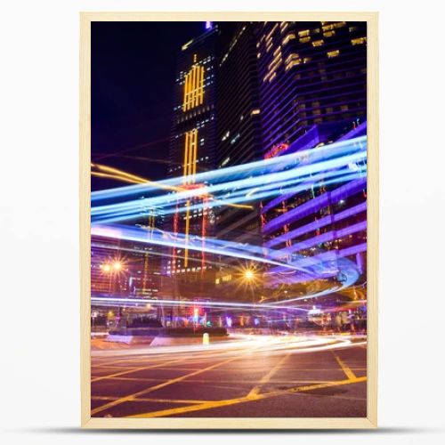 Hong Kong's urban roads, light trails