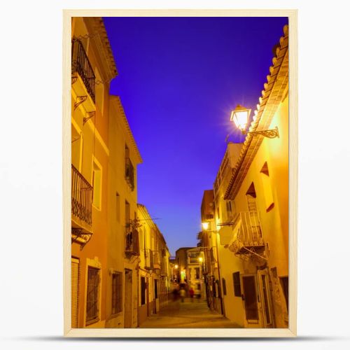 Denia old village sunset dusk in Alicante Spain