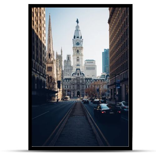 Broad Street  and City Hall, in Philadelphia, Pennsylvania. 