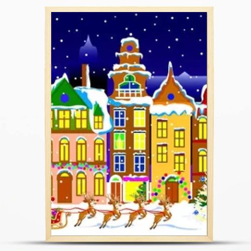 Winter night in the old  town