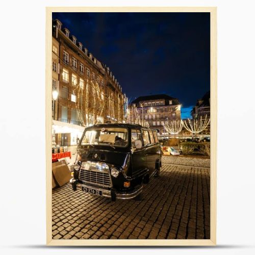 Mobile antiques book store with old Renault van in Strasbourg