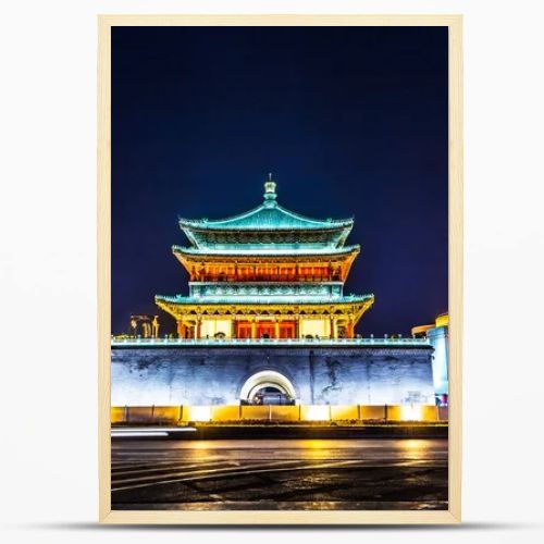 ancient building in Xi'an at night