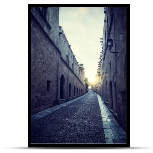 streets of the Knights in the old town of  Rhodes 