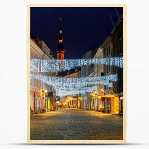 Tallinn. Viru Street at night.