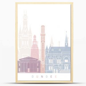 Pastelowy plakat Dundee Skyline