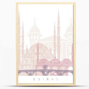 Pastelowy plakat Edirne Skyline