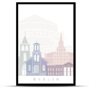 Pastelowy plakat plakatowy Dublin CA Skyline
