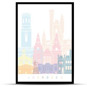 Pastelowy plakat z panoramą Aberdeen