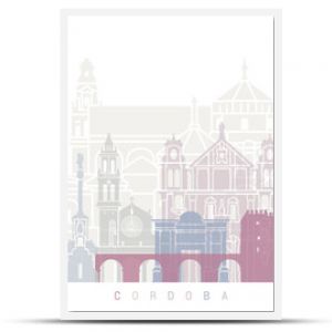 Plakat z panoramą Kordoby Pastelowy