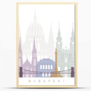 Plakat z panoramą Budapesztu Pastelowy