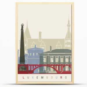 Plakat z panoramą Luksemburga