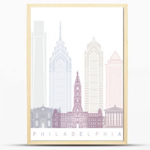 Panoramę Filadelfii w pastelowych kolorach