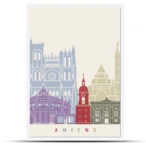 plakat z panoramą Amiens