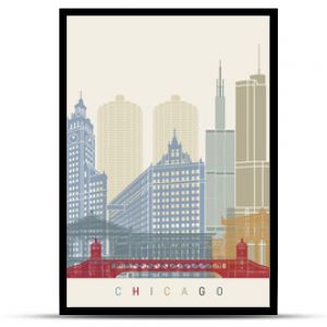 Plakat z panoramą Chicago