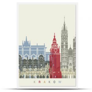 Plakat z panoramą Krakowa