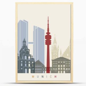 Plakat z panoramą Monachium