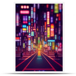 Tokio nocą Anime i manga rysunkowa ilustracja widoki miasta postacie patrzące na miasto Generacyjna sztuczna inteligencja