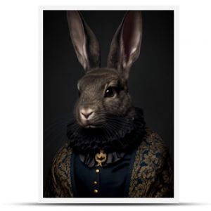 portret czarnego królika