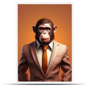 Małpa małpa ubrana w ludzkie ubrania, stylowy biznesmen