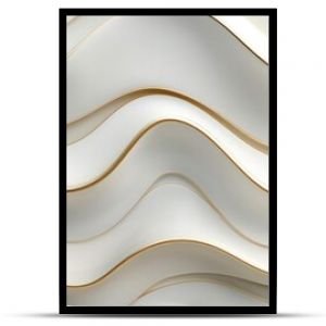 Modern abstract wallpaper with wavy, geometric patterns in gold and white tones.