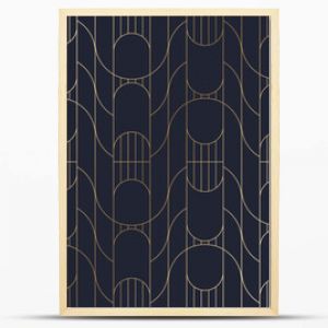 Luxury art deco seamless pattern background vector. Abstract elegant art nouveau with delicate golden geometric line vintage decorative minimalist texture style. Design for wallpaper, banner, card.