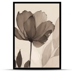 Elegant and timeless wallpaper featuring minimalist flower drawings