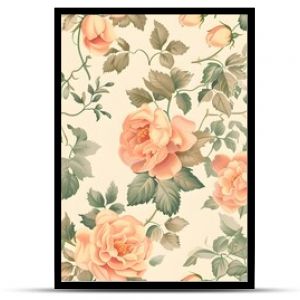 Delicate Pastel Floral Pattern with Lush Botanical Designs