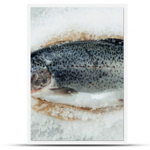 Rainbow trout and kosher salt