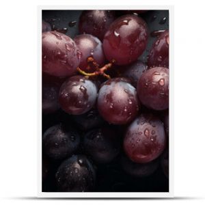 Fresh grapes seamless background, adorned with glistening droplets of water. Healthy food concept. Generative Ai