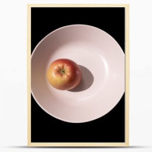 Apple in light brown plate nature morte