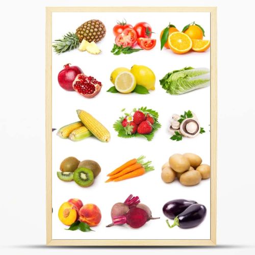 Collection of fresh fruits and vegetables